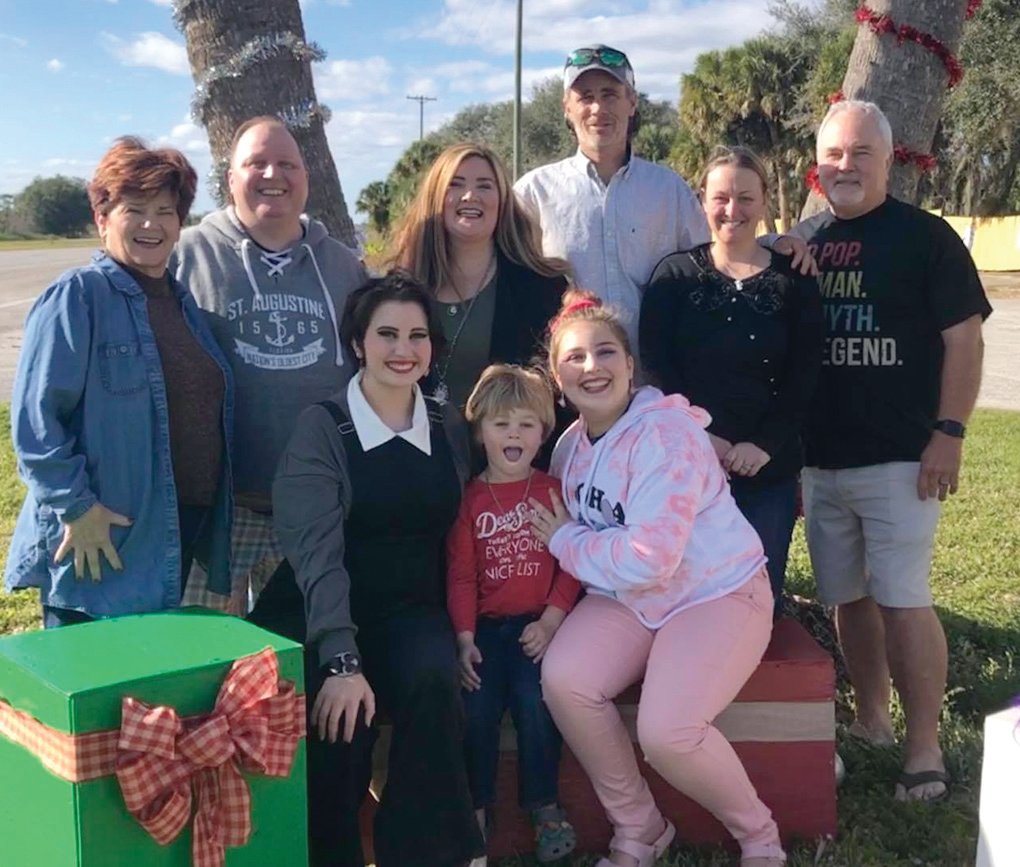 The Gatorama family are (standing, from left) Patty Register, son-in law Jason Barker, Erica Barker, Ben and Christina Register and dad Allen Register; (sitting) Bella Barker, Benson Register and Lily Barker.